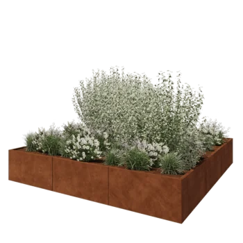 Corten terasest lillekast XXL - Ruut - 300 x 300 x 50 cm - Ilma põhjalauata