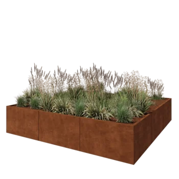 Corten terasest lillekast XXL - Ruut - 300 x 300 x 60 cm - Ilma põhjalauata