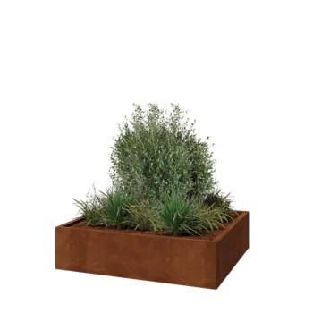 Corten terasest lillekast - Ristkülik - 120 x 100 x 30 cm - Põhjalauaga