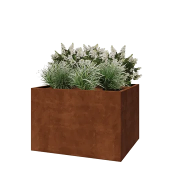 Corten terasest lillekast - Ristkülik - 120 x 100 x 80 cm - Põhjalauaga