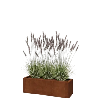 Corten terasest lillekast - Ristkülik - 100 x 30 x 30 cm - Ilma põhjalauata