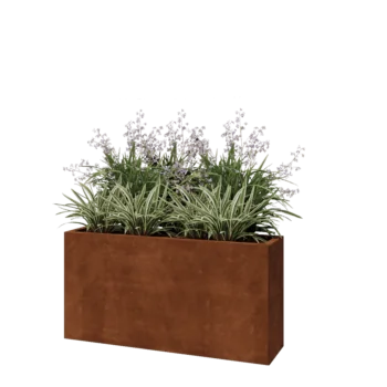 Corten terasest lillekast - Ristkülik - 120 x 30 x 60 cm - Ilma põhjalauata