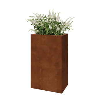 Corten terasest lillekast - Ristkülik - 50 x 30 x 80 cm - Põhjalauaga