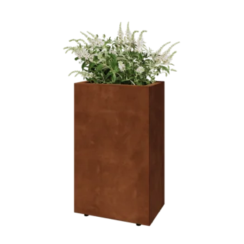 Corten terasest lillekast - Ristkülik - 50 x 30 x 80 cm - Põhjalauaga - Jalgadega