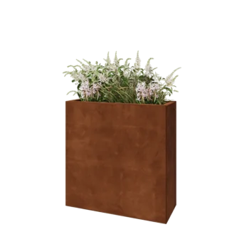 Corten terasest lillekast - Ristkülik - 80 x 30 x 80 cm - Põhjalauaga