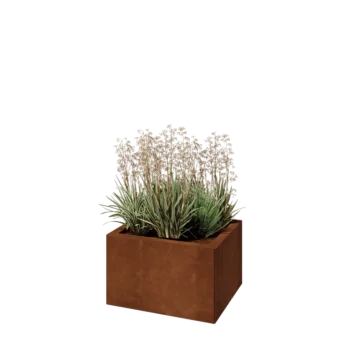 Corten terasest lillekast - Ristkülik - 50 x 40 x 30 cm - Põhjalauaga