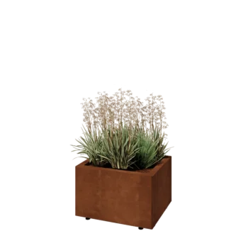Corten terasest lillekast - Ristkülik - 50 x 40 x 30 cm - Põhjalauaga - Jalgadega