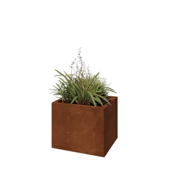 Corten terasest lillekast - Ristkülik - 50 x 40 x 40 cm - Põhjalauaga