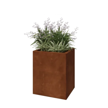 Corten terasest lillekast - Ristkülik - 50 x 40 x 60 cm - Põhjalauaga
