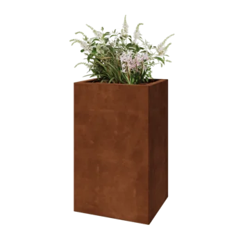 Corten terasest lillekast - Ristkülik - 50 x 40 x 80 cm - Põhjalauaga