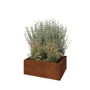 Corten terasest lillekast - Ristkülik - 80 x 60 x 30 cm - Ilma põhjalauata