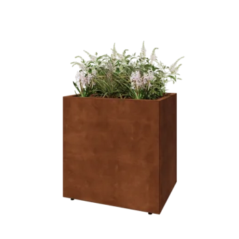 Corten terasest lillekast - Ristkülik - 80 x 60 x 80 cm - Põhjalauaga - Jalgadega