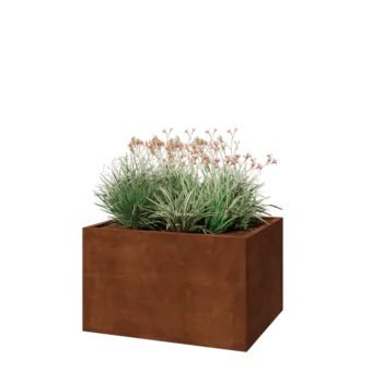 Corten terasest lillekast - Ristkülik - 100 x 80 x 60 cm - Põhjalauaga