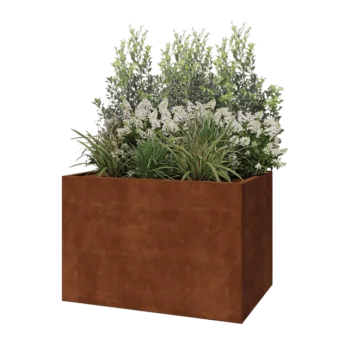 Corten terasest lillekast - Ristkülik - 120 x 80 x 80 cm - Põhjalauaga