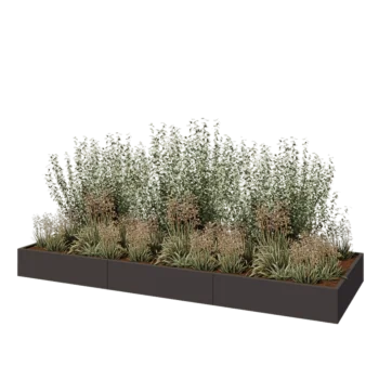 Terasest lillekast XXL - Ristkülik - 360 x 120 x 30 cm - RAL7016 matt (antratsiithall) - Põhjalauaga