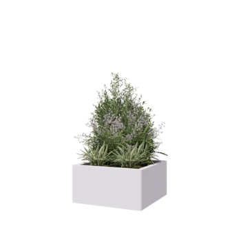 Terasest lillekast - Ruut - 60 x 60 x 30 cm - RAL9010 matt (valge) - Põhjalauaga