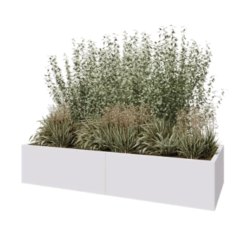 Terasest lillekast XXL - Ristkülik - 200 x 80 x 40 cm - RAL9010 matt (valge) - Ilma põhjalauata