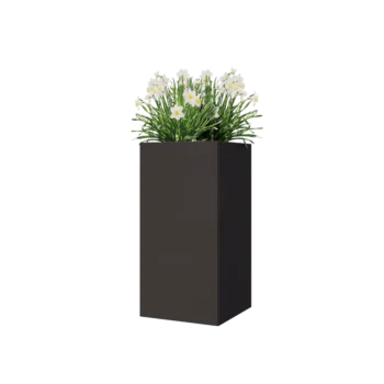 Terasest lillekast - Ruut - 40 x 40 x 80 cm - RAL7016 matt (antratsiithall) - Põhjalauaga