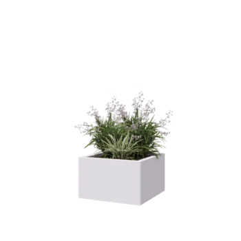 Terasest lillekast - Ruut - 50 x 50 x 30 cm - RAL9010 matt (valge) - Ilma põhjalauata