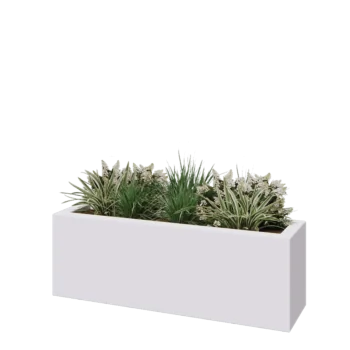 klaaskiudne lillekast - Ristkülikukujuline - 120 x 30 x 40 cm - RAL9010 matt (valge) - Põhjaga