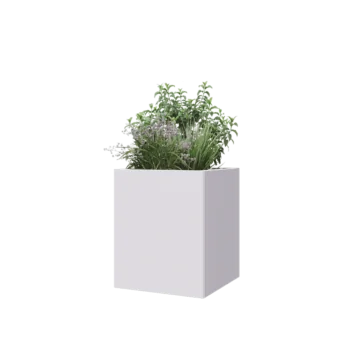 Terasest lillekast - Ruut - 50 x 50 x 60 cm - RAL9010 matt (valge) - Ilma põhjalauata