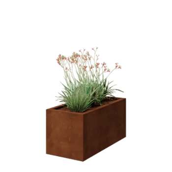 Corten terasest lillekast - Ristkülik - 100 x 50 x 50 cm - Keevitatud - Põhjalauaga