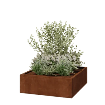 Corten terasest lillekast - Ruut - 120 x 120 x 40 cm - Keevitatud - Ilma põhjalauata