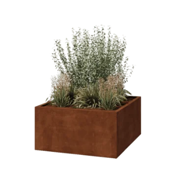 Corten terasest lillekast - Ruut - 120 x 120 x 60 cm - Keevitatud - Ilma põhjalauata