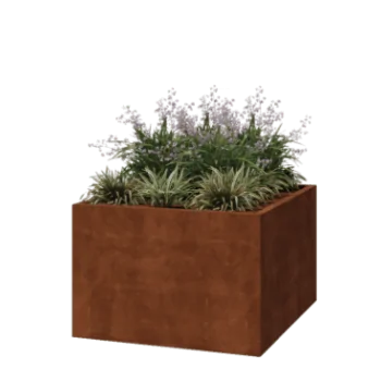 Corten terasest lillekast - Ruut - 120 x 120 x 80 cm - Keevitatud - Ilma põhjalauata