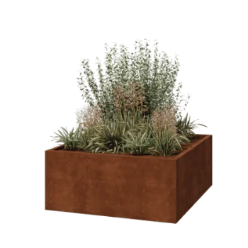 Corten terasest lillekast - Ruut - 140 x 140 x 60 cm - Keevitatud - Ilma põhjalauata