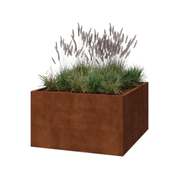 Corten terasest lillekast - Ruut - 140 x 140 x 80 cm - Keevitatud - Ilma põhjalauata