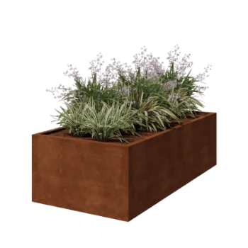 Corten terasest lillekast - Ristkülik - 200 x 100 x 60 cm - Keevitatud - Ilma põhjalauata