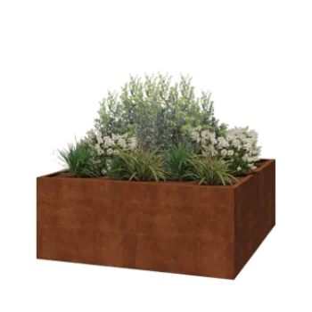 Corten terasest lillekast - Ruut - 200 x 200 x 80 cm - Keevitatud - Ilma põhjalauata