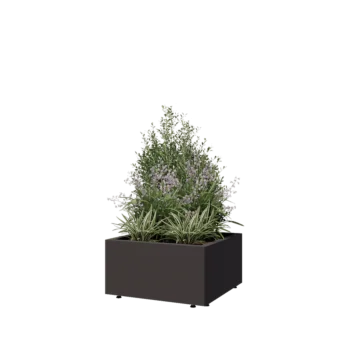 Terasest lillekast - Ruut - 60 x 60 x 30 cm - Muu RAL värv - Põhjalauaga - Jalgadega