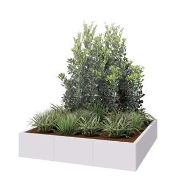 Terasest lillekast XXL - Ruut - 150 x 150 x 30 cm - RAL9010 matt (valge) - Ilma põhjalauata