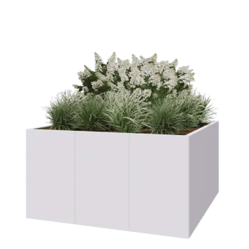 Terasest lillekast XXL - Ruut - 150 x 150 x 80 cm - RAL9010 matt (valge) - Ilma põhjalauata