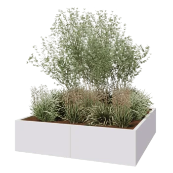 Terasest lillekast XXL - Ruut - 160 x 160 x 40 cm - RAL9010 matt (valge) - Ilma põhjalauata
