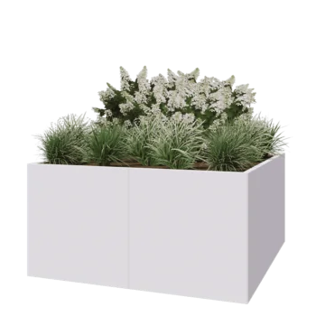 Terasest lillekast XXL - Ruut - 160 x 160 x 80 cm - RAL9010 matt (valge) - Ilma põhjalauata