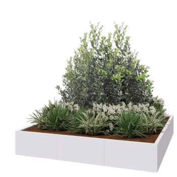 Terasest lillekast XXL - Ruut - 180 x 180 x 30 cm - RAL9010 matt (valge) - Ilma põhjalauata
