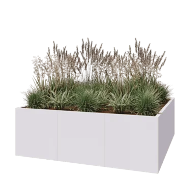 Terasest lillekast XXL - Ruut - 180 x 180 x 60 cm - RAL9010 matt (valge) - Ilma põhjalauata