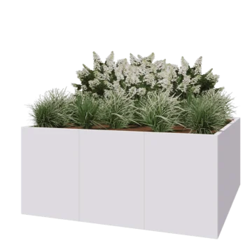 Terasest lillekast XXL - Ruut - 180 x 180 x 80 cm - RAL9010 matt (valge) - Ilma põhjalauata