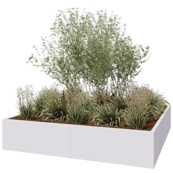Terasest lillekast XXL - Ruut - 200 x 200 x 40 cm - RAL9010 matt (valge) - Ilma põhjalauata