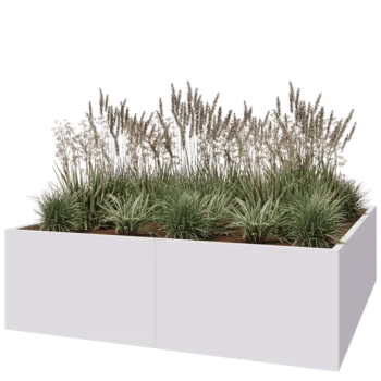 Terasest lillekast XXL - Ruut - 200 x 200 x 60 cm - RAL9010 matt (valge) - Ilma põhjalauata
