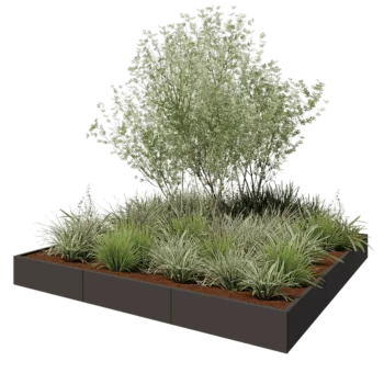 Terasest lillekast XXL - Ruut - 300 x 300 x 30 cm - RAL7016 matt (antratsiithall) - Ilma põhjalauata