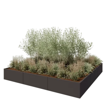 Terasest lillekast XXL - Ruut - 300 x 300 x 40 cm - Muu RAL värv - Ilma põhjalauata