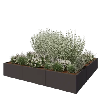Terasest lillekast XXL - Ruut - 300 x 300 x 50 cm - Muu RAL värv - Ilma põhjalauata