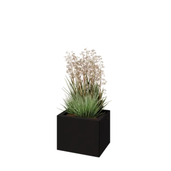 Terasest lillekast - Ristkülik - 40 x 30 x 30 cm - RAL9005 matt (must) - Ilma põhjalauata