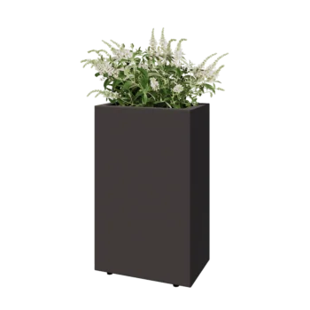 Terasest lillekast - Ristkülik - 50 x 30 x 80 cm - RAL7016 matt (antratsiithall) - Põhjalauaga - Jalgadega