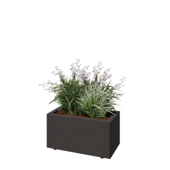 Terasest lillekast - Ristkülik - 60 x 30 x 30 cm - Muu RAL värv - Põhjalauaga - Jalgadega