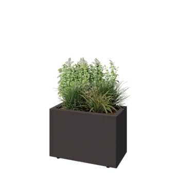 Terasest lillekast - Ristkülik - 60 x 30 x 40 cm - RAL7016 matt (antratsiithall) - Põhjalauaga - Jalgadega